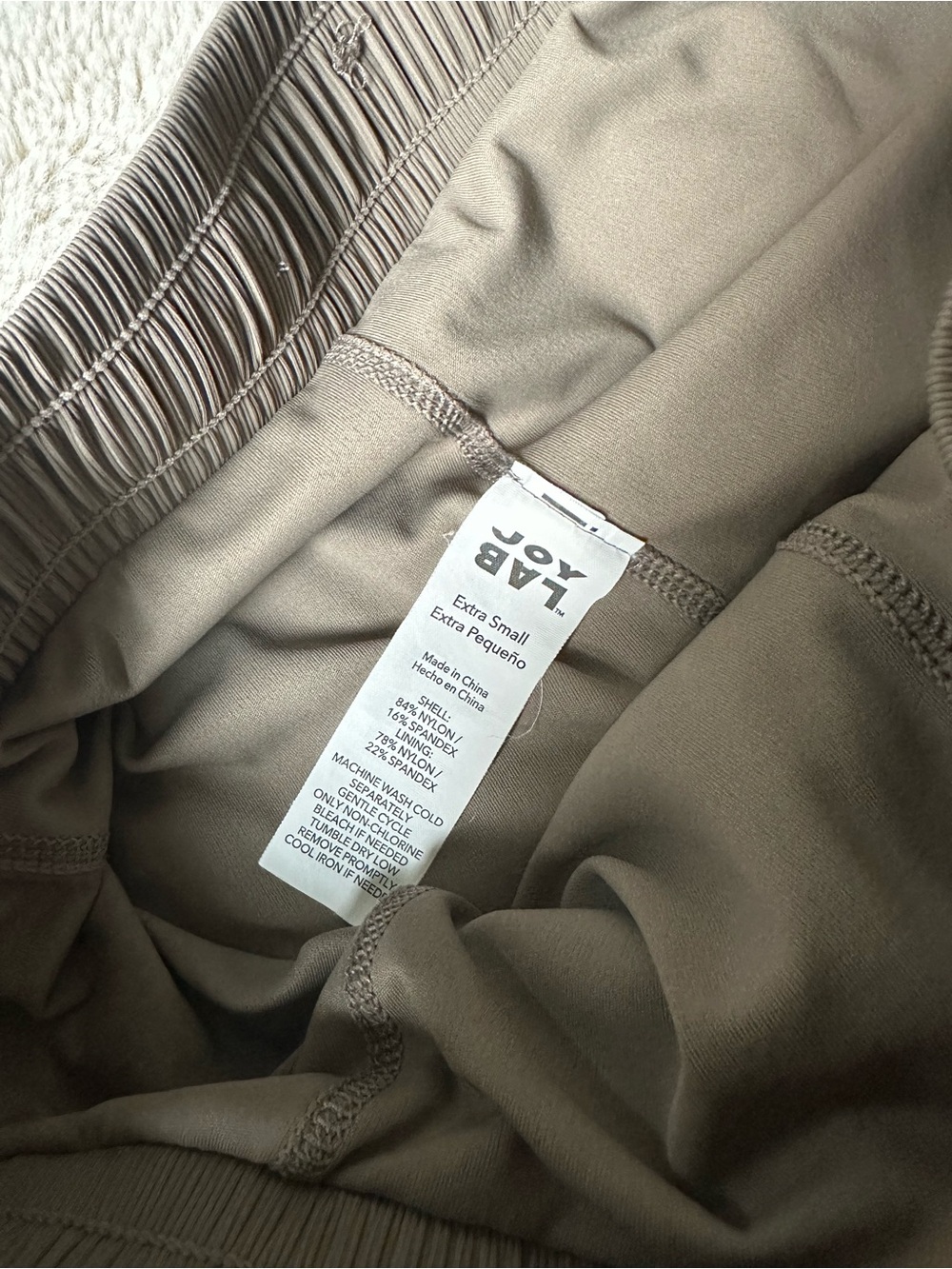 JoyLab Ribbed Drawstring Athletic Shorts — Taupe - Picture 3 of 4